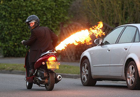 moped flames